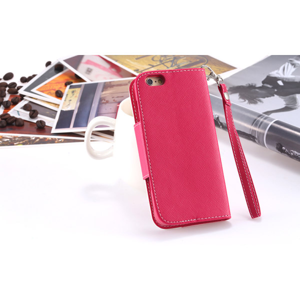 iPhone 6/6s plånboksfodral fodral väska tvåfärgad -Cerise