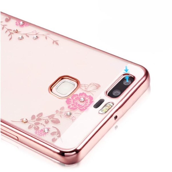 Huawei Honor P8 Lite skal soft TPU flexi frame bling - guld Transparent