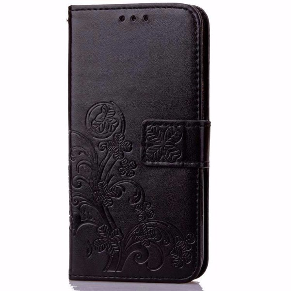 iPhone X plånboksfodral wallet - fyrklöver Svart Svart