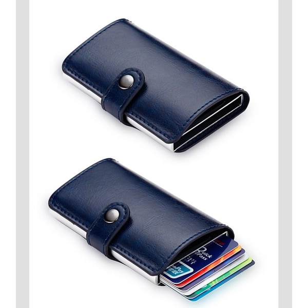 Korthållare RFID-skydd Plånbok Automatisk Pop-up - Blå Marinblå