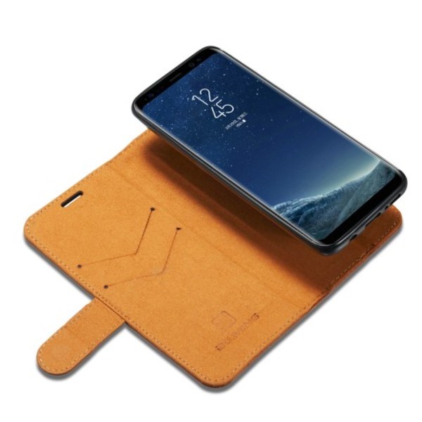 DG.MING Samsung Galaxy S8 detachable 2 in 1 läder - Camel Brun