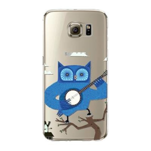 Samsung Galaxy S7 EDGE skal mjukt TPU - blå uggla Transparent