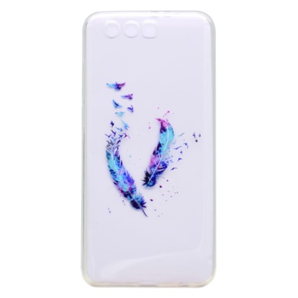 Huawei Honor 9 skal soft TPU flexi - blå fjädrar Transparent