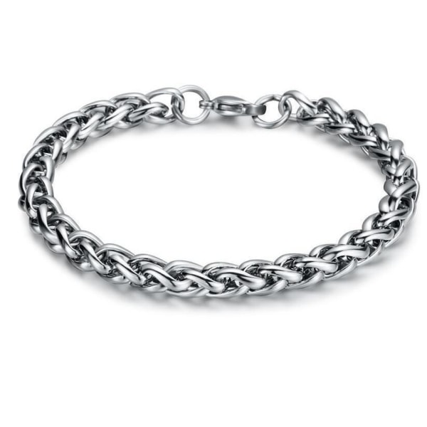 Armband -Wheat link rostfritt stål 25cm x 9 mm Metall utseende