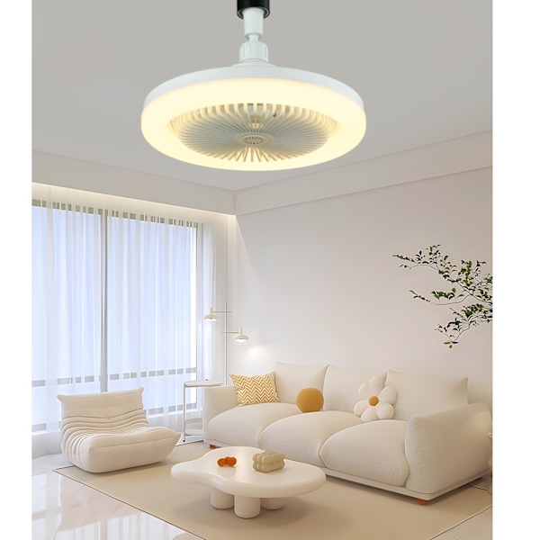 Takfläkt med Lampa, Tyst, Dimbar E27 LED-lampa, 3 Hastigheter, Timer (Grå) [Energiklass A]