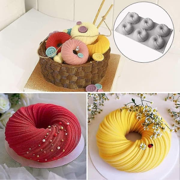 Bageform silikoneform kage, 3D bageforme spiral kage bageform til bagning af dessertmousse