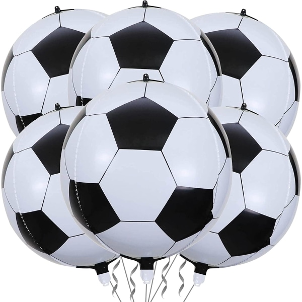 6 Pack 22" fodbold folieballoner 4D World Cup Party Decor