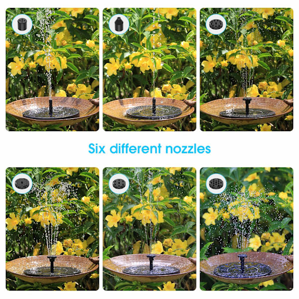 3,5W solcelledrevet springvandspumpe, solcelledrevet vandpumpe flydende springvand