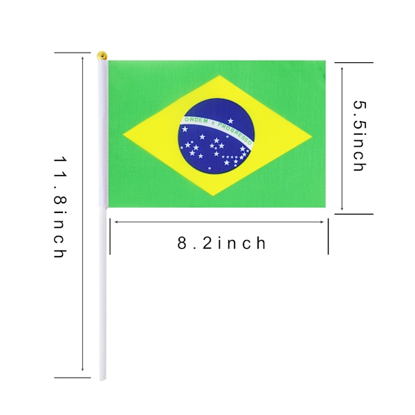 25 Pak Håndholdte Små Mini Flag Brasilien Brazil