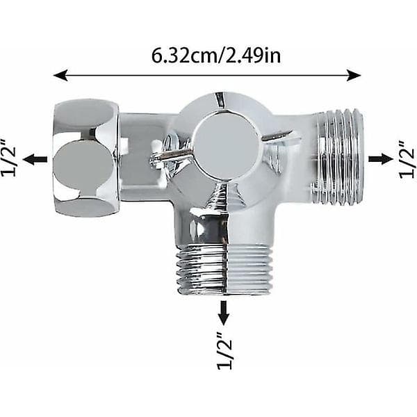 Massiv messing 3-vejs ventil, 3-vejs omskifterventil, 3-vejs brusebadsventil, G1/2\" T-adapterventil