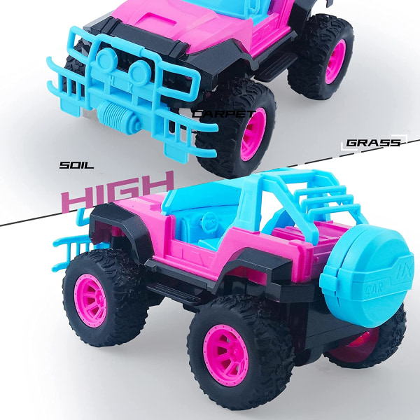 Rc-bil leksak för flickor pojkar barn småbarn, 1:18 rosa