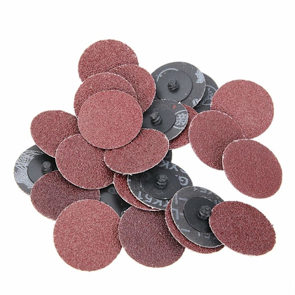 25-pack 2\" snabbytesrondeller för roterande verktyg och ytpolering (60 korn)