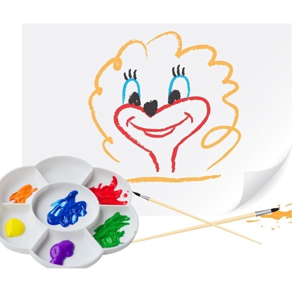 Plastblomformad färgbricka - Vit (2-pack)