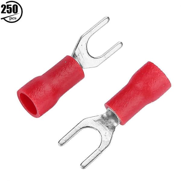 Isolerte elektriske ledningsterminaler Krympegaffel Koblingssett - 250 stk