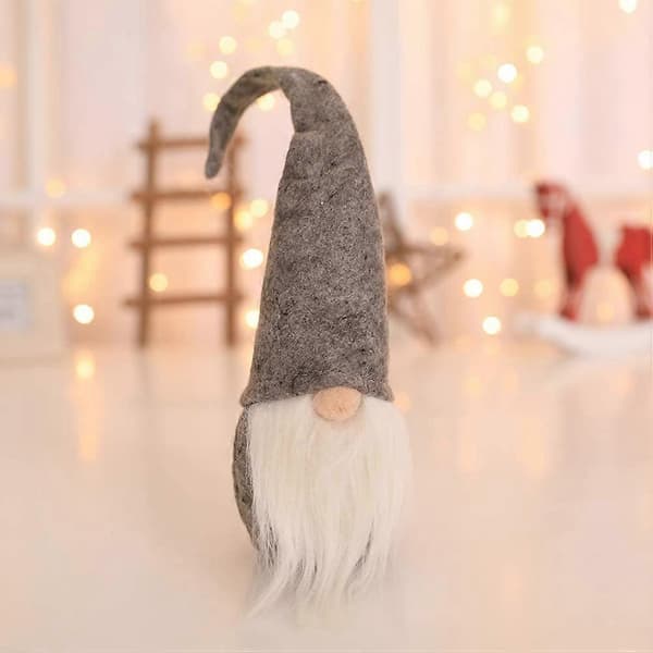 Bedste af julens dekorative julepynt plyslegetøj til juledekoration (grå)