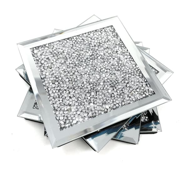 Multi Crystal Coasters | Til voksne | Multifarvet tilbehør, sølvglitter