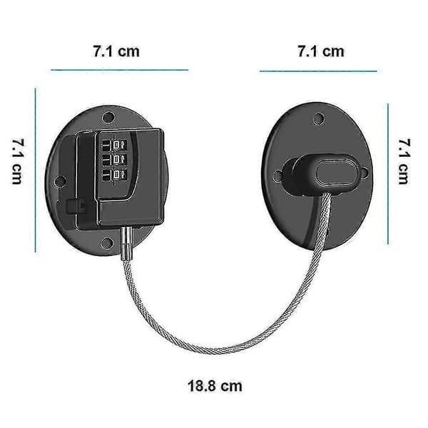 2-pack kylskåpslås - Kraftigt kombinationslås för kylskåp