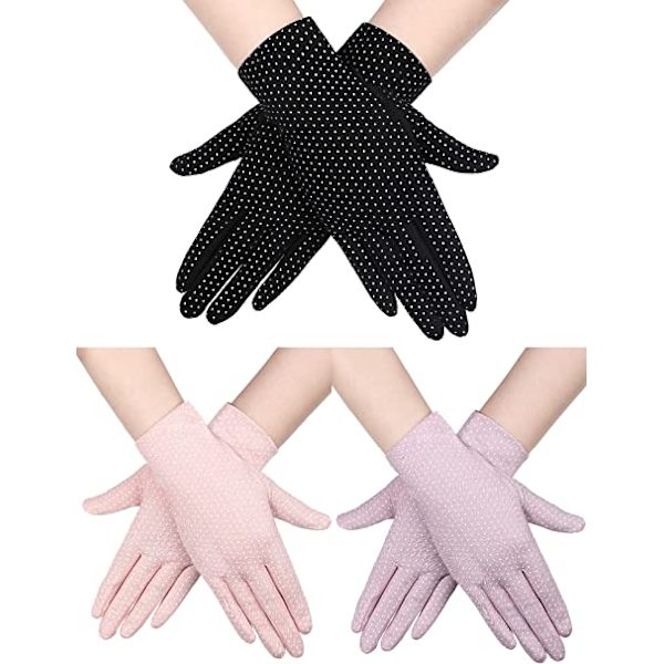 3 par solbeskyttende handsker til kvinder, UV-beskyttelse, solcreme