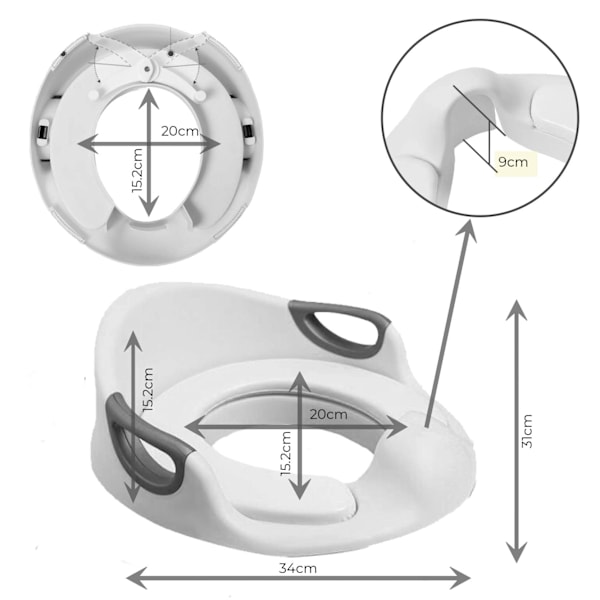 Pottetræningssæde til runde og ovale toiletter (hvid)
