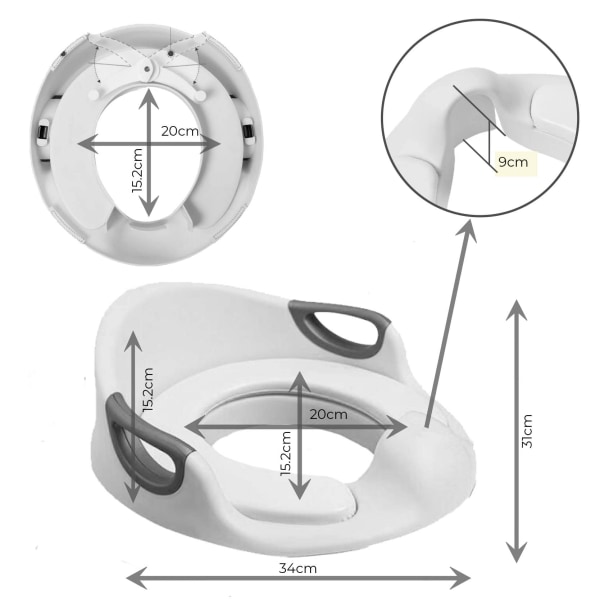Potträningstol för runda och ovala toaletter (vit)