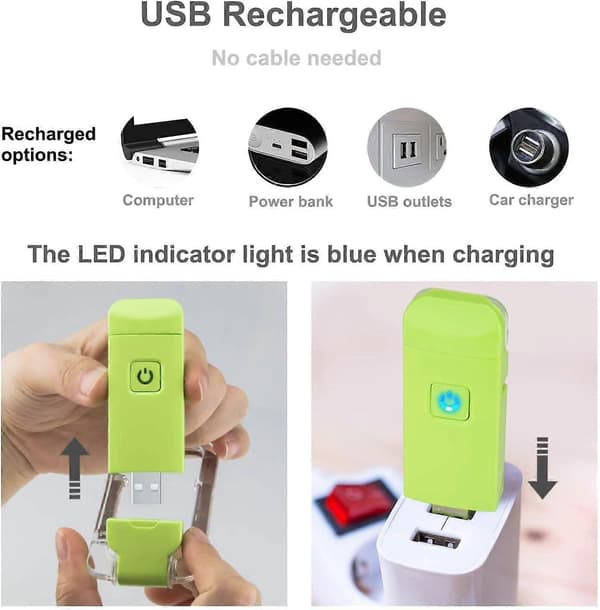 1 stk. USB-oppladbar leselys med 3 lysstyrkeinnstillinger