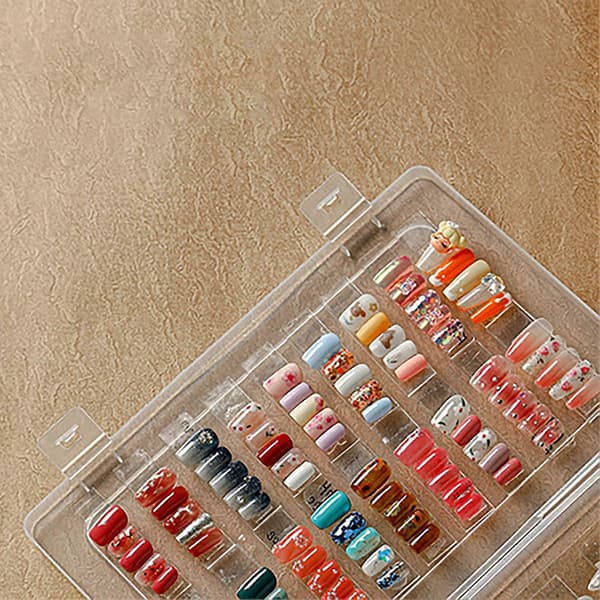 Bärbar Stor Kapacitet Transparent Nageldisplaybox Dammtät Tom Förpackning