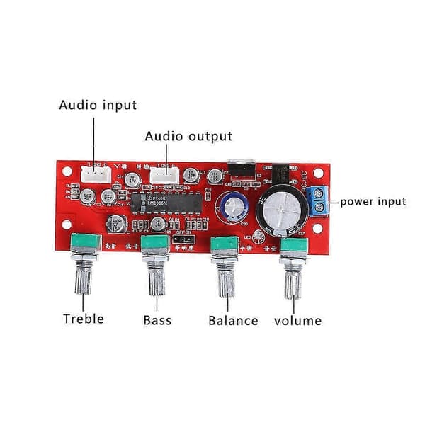 Lm1036 Tone Board med diskant bass balanse volumkontrolljustering