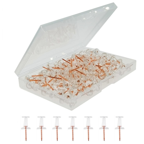 Trykknapper 60 stk. Tommelfingerknapper Gennemsigtige Guld Trykknapper, Naturlig Farve