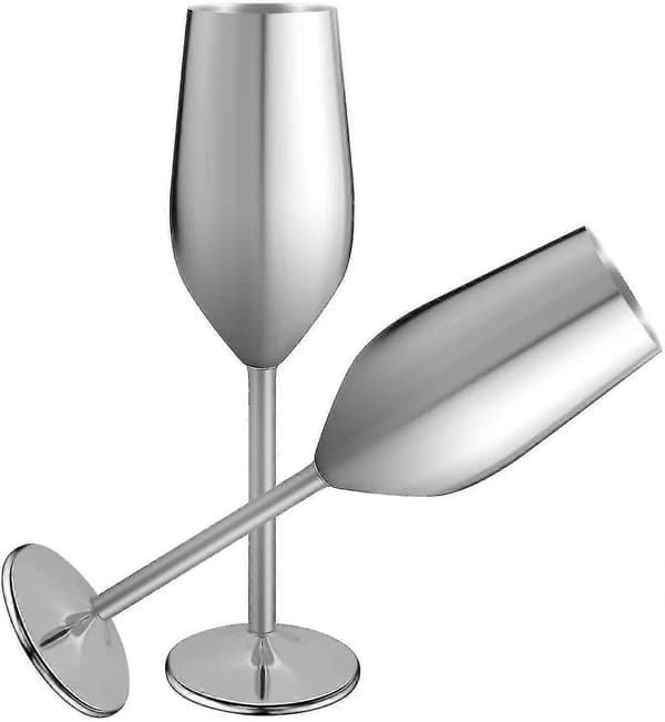 2 stk. Champagneglass Rustfritt stål 200 ml Vinglass