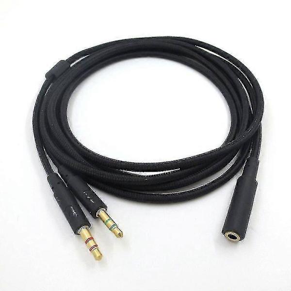3,5 mm Universal 2-i-1 Gaming Headset Lyd- Forlengelseskabel For Hyperx Cloud Ii/alpha-/cloud Flight/c