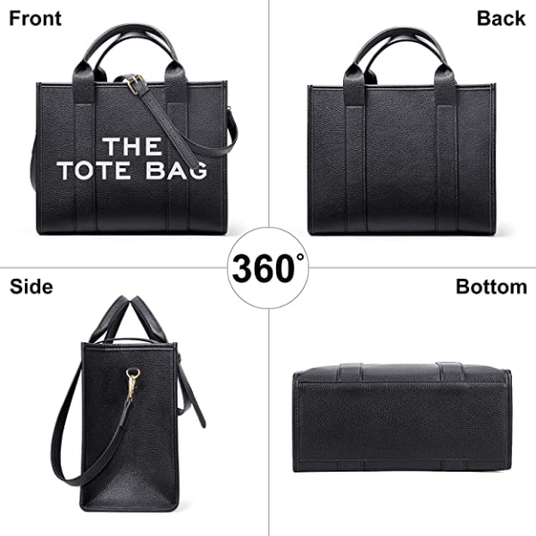 Kvinder Lærred Tote Tasker Casual Lærred Crossbody Taske (Sort)