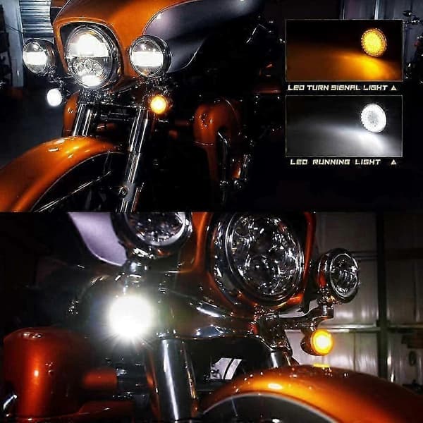 4 STK. Røgede forreste blinklys LED-lys Panel Motorcykel 1157 Indsæt kit til Dyna Road Street Glide
