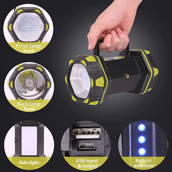 Genopladelig LED-projektør Håndholdt Lumen 20000mAh Langvarig