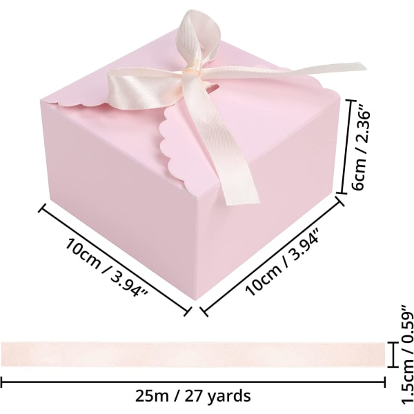 20-pack bågade fyrkantiga presentförpackningar - 10x10x6cm/3,94x3,94x2,36"