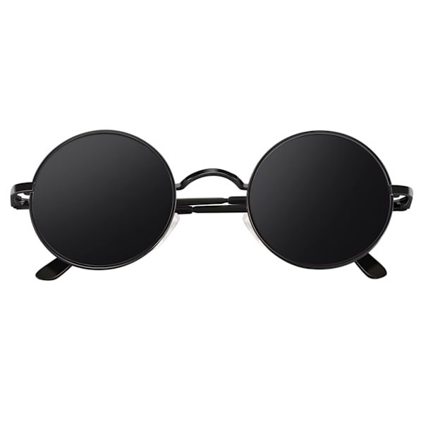Retro Runda Solglasögon Vintage Style Lennon Inspirerade Metall Cirkulära Polariserande Solglasögon för Kvinnor och Män