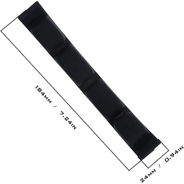 Huvudbandsöverdrag för hörlurar 184x24mm för Sennheiser, svart