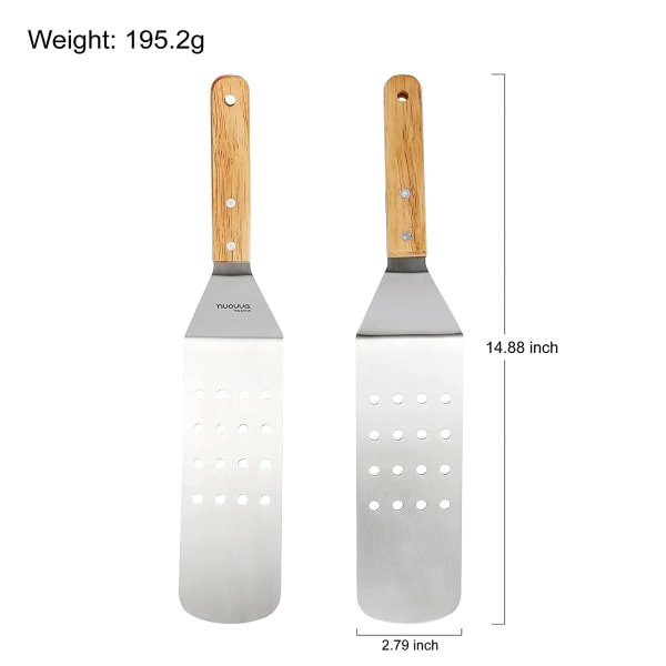 Griddle BBQ-skrapesett – 3 stk. rustfrie stål griddlespatler