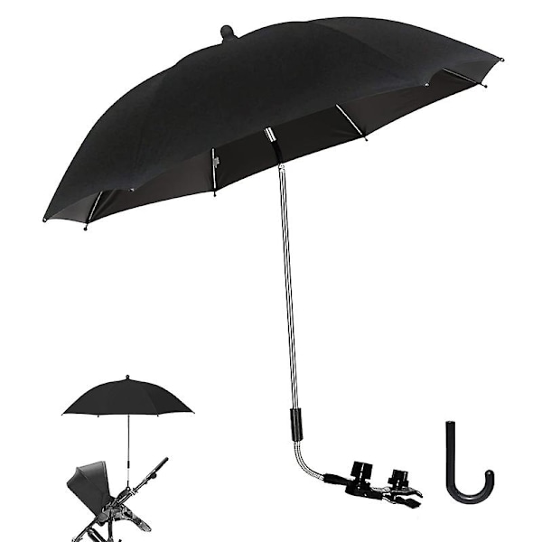 Til solbeskyttelse barnevogn parasol klapvogn nem at samle anti-uv paraply barnevogn kørestol udendørs tilbehør sort 80cm