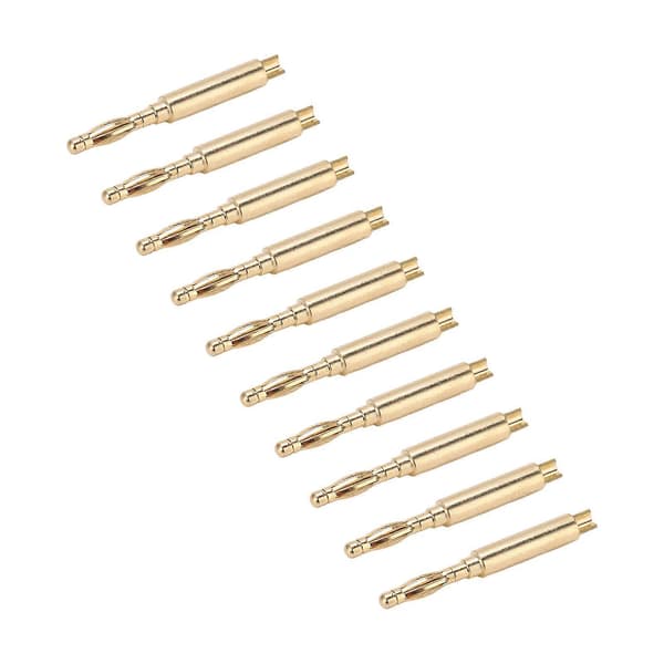 Guldpläterad 2mm banankontakt 10st för instrumenttest