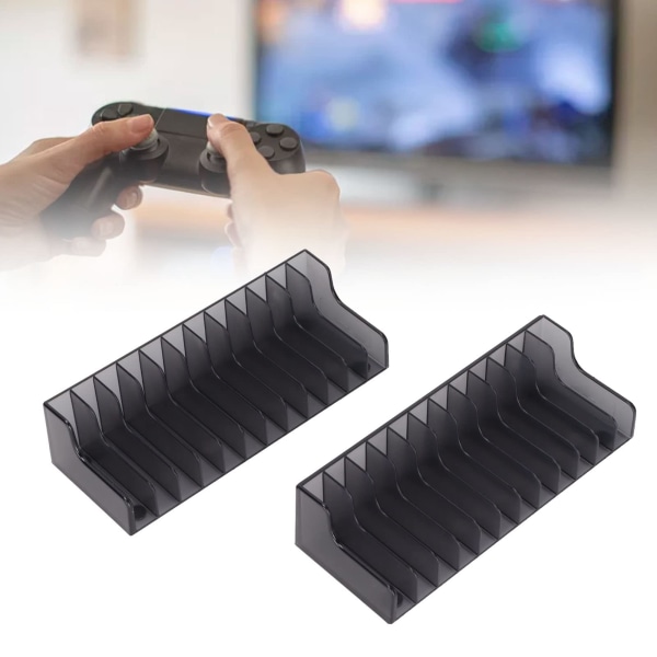 Spillkortlagringsstativ, 2 stk. Multifunksjonell spilldiskdisplayboksbrakett for PS4, CD-disker kortholder spillkortboks for Switch