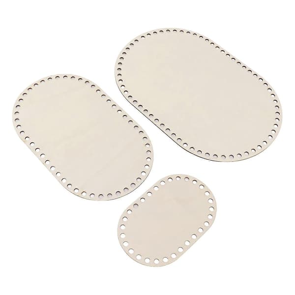 Ovale kurvbunner i tre for DIY-veving - Sett med 3