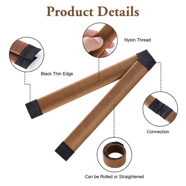 Hårbolle Shaper, 2 stk. Nem Donut Bun Maker til Hår, Fransk Twist Fold Wrap Snap Band