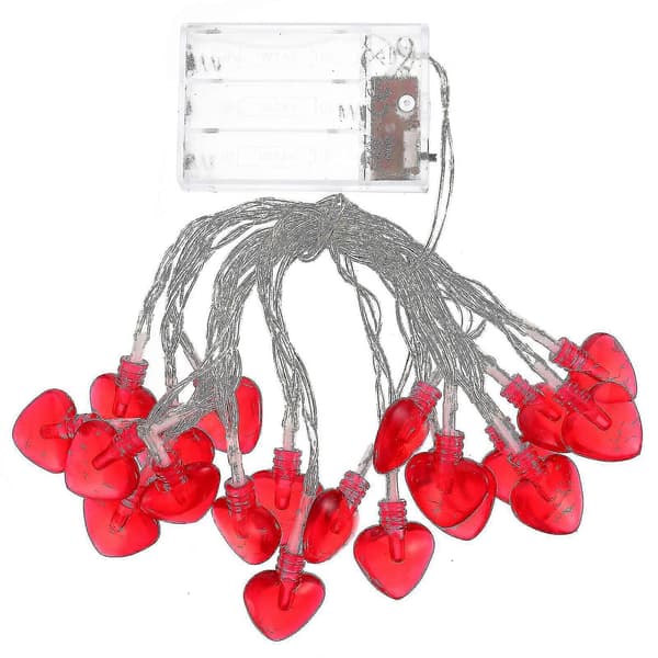 1 Sæt Valentinsdag Lysstreng Valentinslys Hjerteformede Lamper Uden Batteri