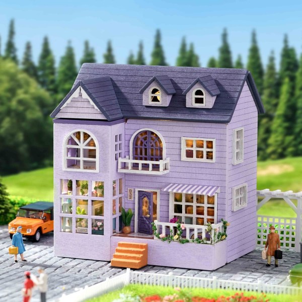 Diy dockhus kit, miniatyr dockhus kit