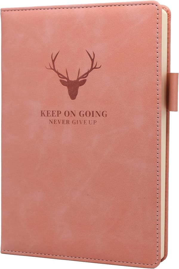 Notesbog A5, Journal A5 Notesbog Notesblok, 360 sider Hardcover Journal Notesbøger med penneholder til kontor skole hjem pink