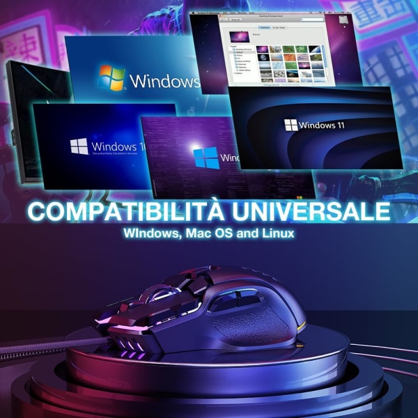 Kablet spillmus, høy presisjon justerbar 12800 DPI, datamaskin PC USB spillmus med 12 RGB-bakgrunnsbelyste moduser, 10 programmerbare knapper