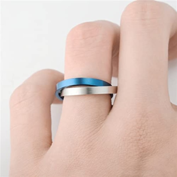 ångestdämpande ringar för kvinnor män förlovningsring (blå, storlek 7)