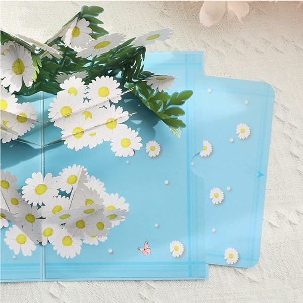 Papir Pop Up-kort Daisy 3D Popup Gratulasjonskort