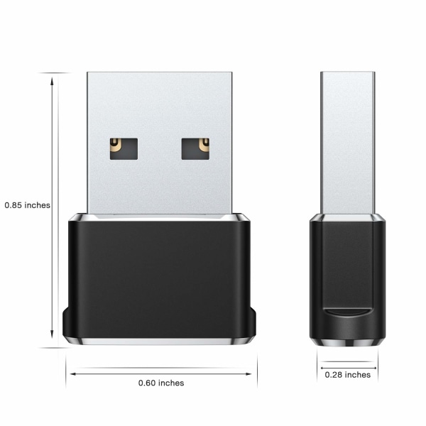 USB till USB C-adapter 3-pack, typ C-hona till USB-hane laddningskabelkonverter
