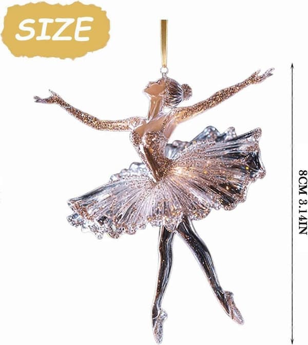Glittrande Ballerina Julgransprydnad 2D Akryl Ballerina Dans 9 cm Ref: 6706